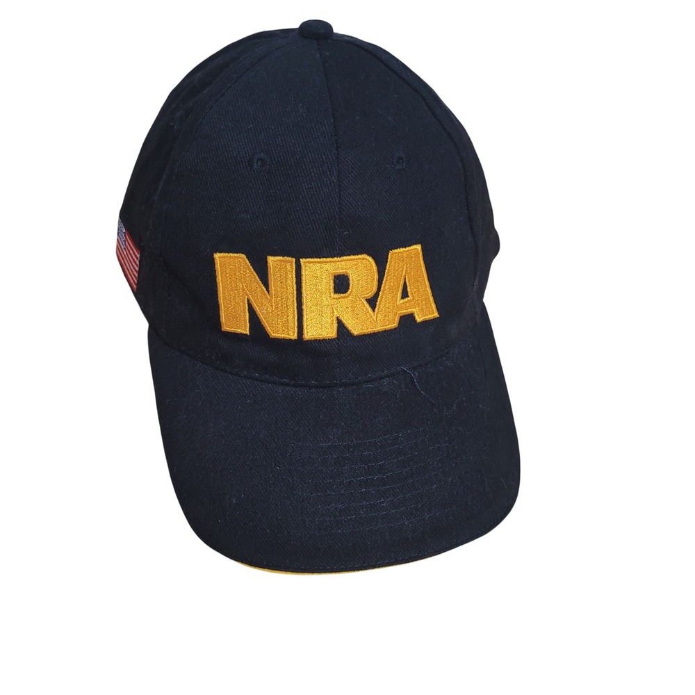 NRA Baseball Cap Hat Black Yellow Embroidery American Flag Adjustable Cotton